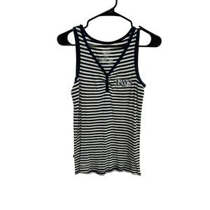 Major League Fitness Tampa Bay Rays Striped Sleeveless Tank Top Sz Large Navy